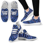 Black Blue Zebra Pattern Print Mesh Knit Shoes GearFrost