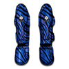 Black Blue Zebra Pattern Print Muay Thai Shin Guard