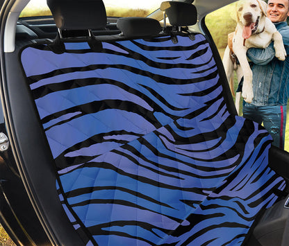 Black Blue Zebra Pattern Print Pet Car Back Seat Cover