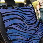 Black Blue Zebra Pattern Print Pet Car Back Seat Cover