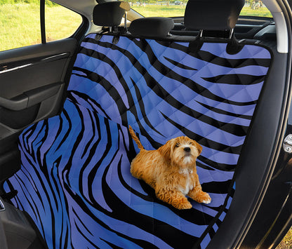 Black Blue Zebra Pattern Print Pet Car Back Seat Cover