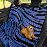 Black Blue Zebra Pattern Print Pet Car Back Seat Cover