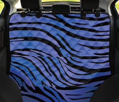 Black Blue Zebra Pattern Print Pet Car Back Seat Cover