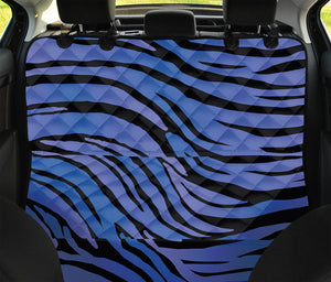 Black Blue Zebra Pattern Print Pet Car Back Seat Cover