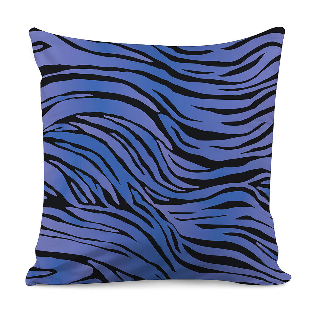 Black Blue Zebra Pattern Print Pillow Cover