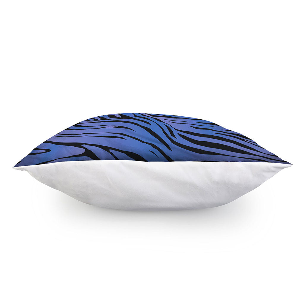 Black Blue Zebra Pattern Print Pillow Cover