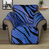 Black Blue Zebra Pattern Print Recliner Protector