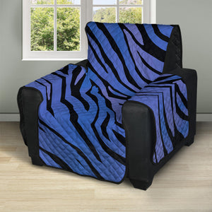 Black Blue Zebra Pattern Print Recliner Protector