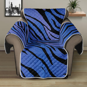 Black Blue Zebra Pattern Print Recliner Protector