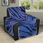 Black Blue Zebra Pattern Print Recliner Protector