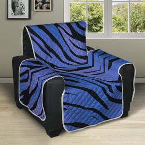 Black Blue Zebra Pattern Print Recliner Protector