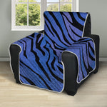 Black Blue Zebra Pattern Print Recliner Protector