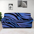 Black Blue Zebra Pattern Print Sofa Cover