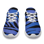 Black Blue Zebra Pattern Print Sport Shoes GearFrost