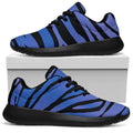 Black Blue Zebra Pattern Print Walking Shoes