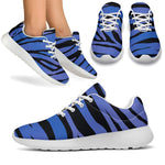 Black Blue Zebra Pattern Print Sport Shoes GearFrost