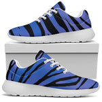 Black Blue Zebra Pattern Print Sport Shoes GearFrost