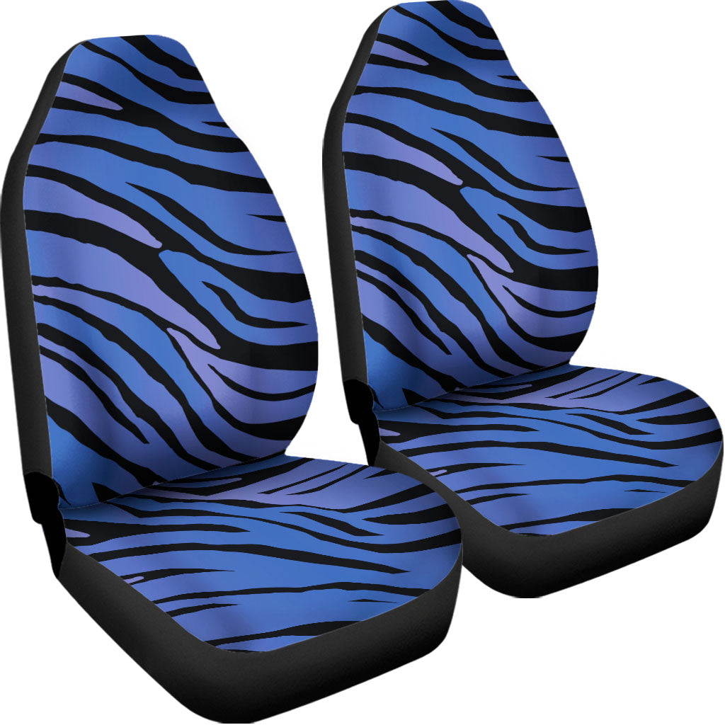 Black Blue Zebra Pattern Print Universal Fit Car Seat Covers
