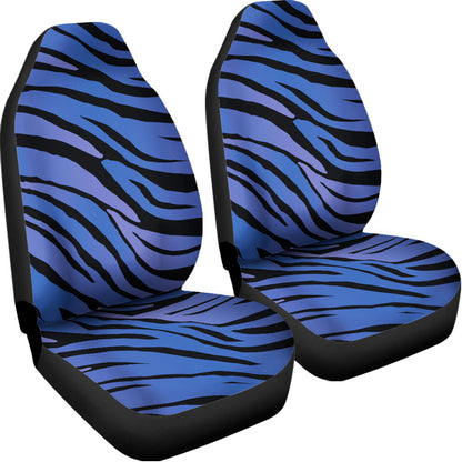 Black Blue Zebra Pattern Print Universal Fit Car Seat Covers