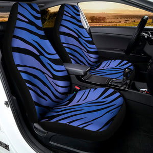 Black Blue Zebra Pattern Print Universal Fit Car Seat Covers