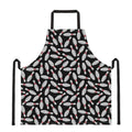 Black Bowling Pins Pattern Print Apron