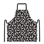 Black Bowling Pins Pattern Print Apron