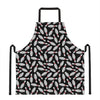 Black Bowling Pins Pattern Print Apron