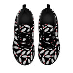 Black Bowling Pins Pattern Print Black Sneakers