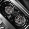 Black Bowling Pins Pattern Print Car Coasters