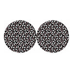 Black Bowling Pins Pattern Print Car Coasters