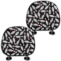 Black Bowling Pins Pattern Print Car Headrest Covers