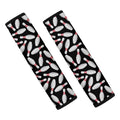 Black Bowling Pins Pattern Print Car Seat Belt Covers