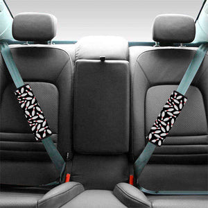 Black Bowling Pins Pattern Print Car Seat Belt Covers