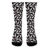 Black Bowling Pins Pattern Print Crew Socks