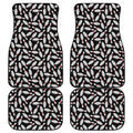 Black Bowling Pins Pattern Print Front and Back Car Floor Mats