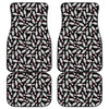 Black Bowling Pins Pattern Print Front and Back Car Floor Mats