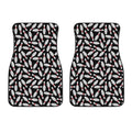 Black Bowling Pins Pattern Print Front Car Floor Mats