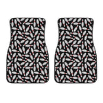 Black Bowling Pins Pattern Print Front Car Floor Mats