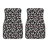 Black Bowling Pins Pattern Print Front Car Floor Mats