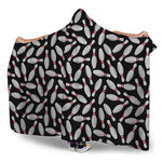 Black Bowling Pins Pattern Print Hooded Blanket