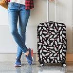 Black Bowling Pins Pattern Print Luggage Cover