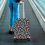 Black Bowling Pins Pattern Print Luggage Cover