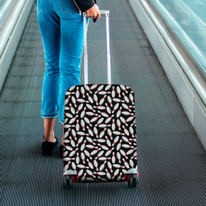 Black Bowling Pins Pattern Print Luggage Cover