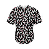 Black Bowling Pins Pattern Print Men's Baseball Jersey