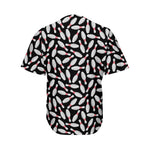 Black Bowling Pins Pattern Print Men's Baseball Jersey