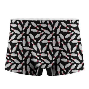 Black Bowling Pins Pattern Print Men's Boxer Briefs