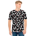 Black Bowling Pins Pattern Print Men's T-Shirt
