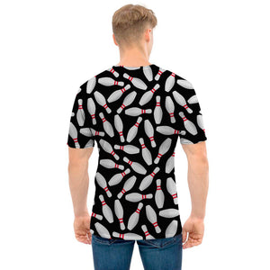 Black Bowling Pins Pattern Print Men's T-Shirt