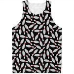 Black Bowling Pins Pattern Print Men's Tank Top