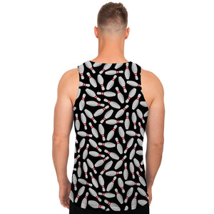 Black Bowling Pins Pattern Print Men's Tank Top